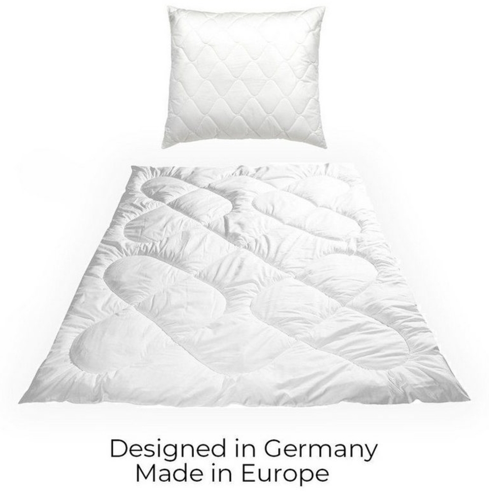 Welt der Träume Bettdecke + Kopfkissen Mikrofaser Bettdeckenset Set Bettdecke 135x200 und Kissen 80x80, Füllung: 100% Polyester, Bettdecke Steppdecke Schlafdecke Set Kissen und Bettdecke, 2 tlg. Bild 1