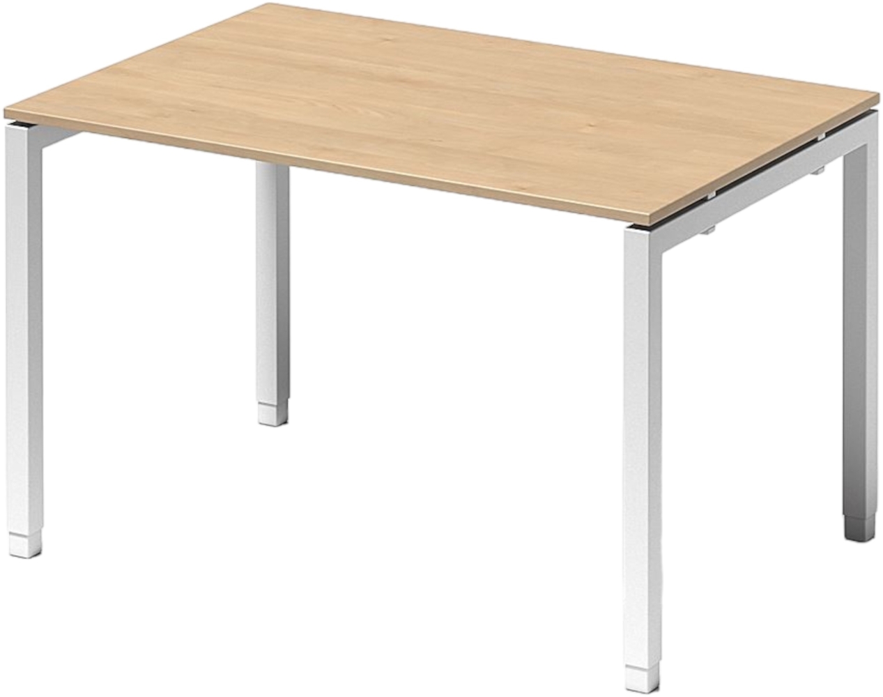 Bisley Cito höhenverstellbarer Schreibtisch 120x80 cm, Tischplatte in Ahorn, Gestell in Weiß - PC Tisch für's Büro manuell höhenverstellbar, Computertisch verstellbar, DUH1208-MP-396 Bild 1