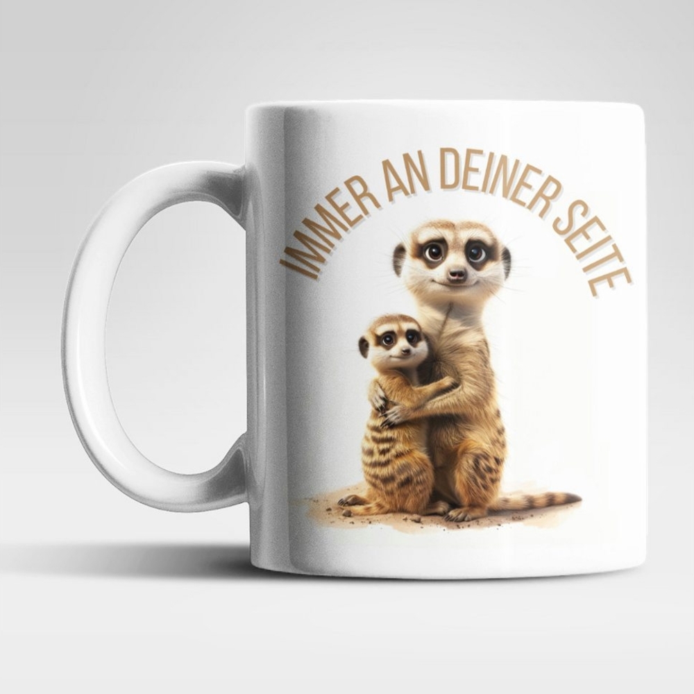 WS-Trend Tasse Erdmännchen Immer an deiner Seite Kaffeetasse Teetasse Geschenkidee, Keramik Bild 1