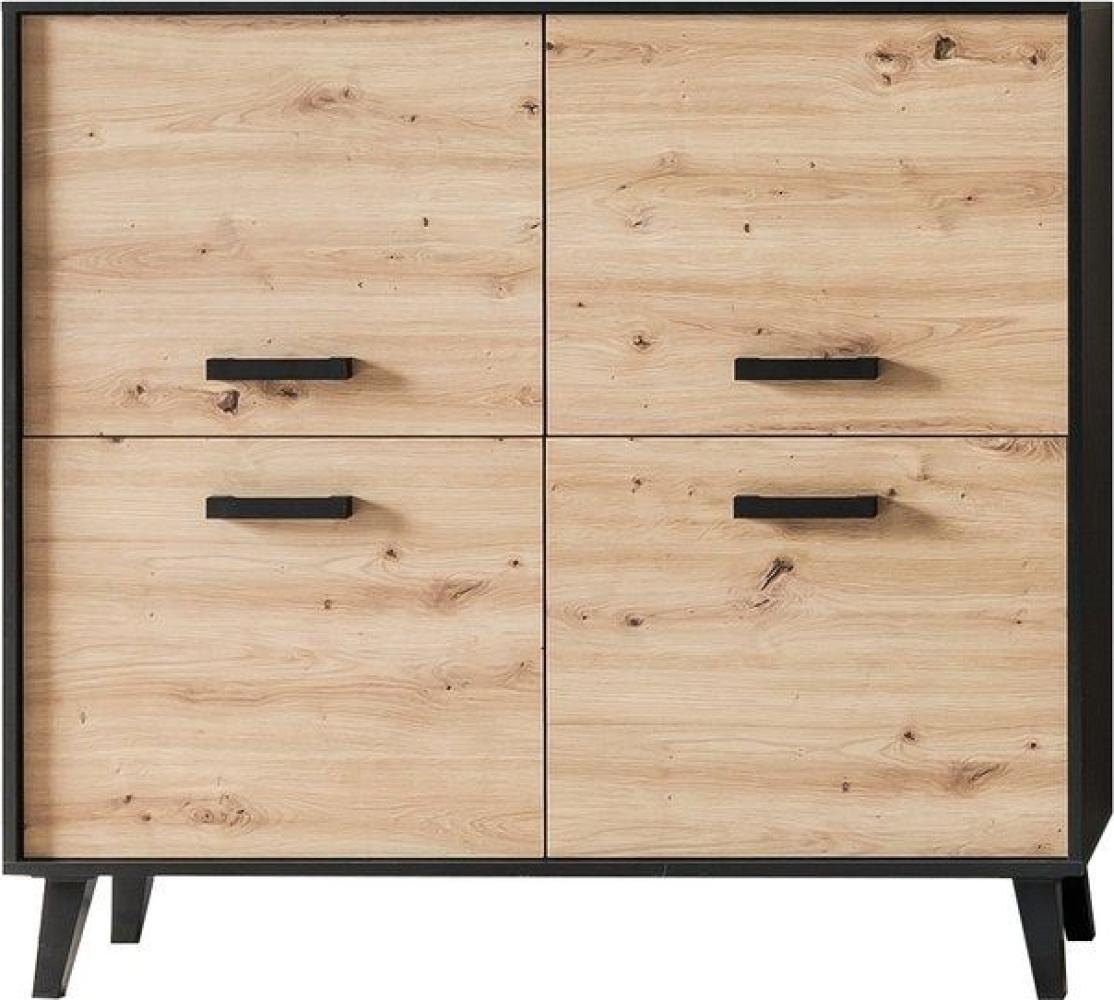 Highboard Jaida 125x117x39 Anrichte Schwarz/Artisan 10102 Bild 1