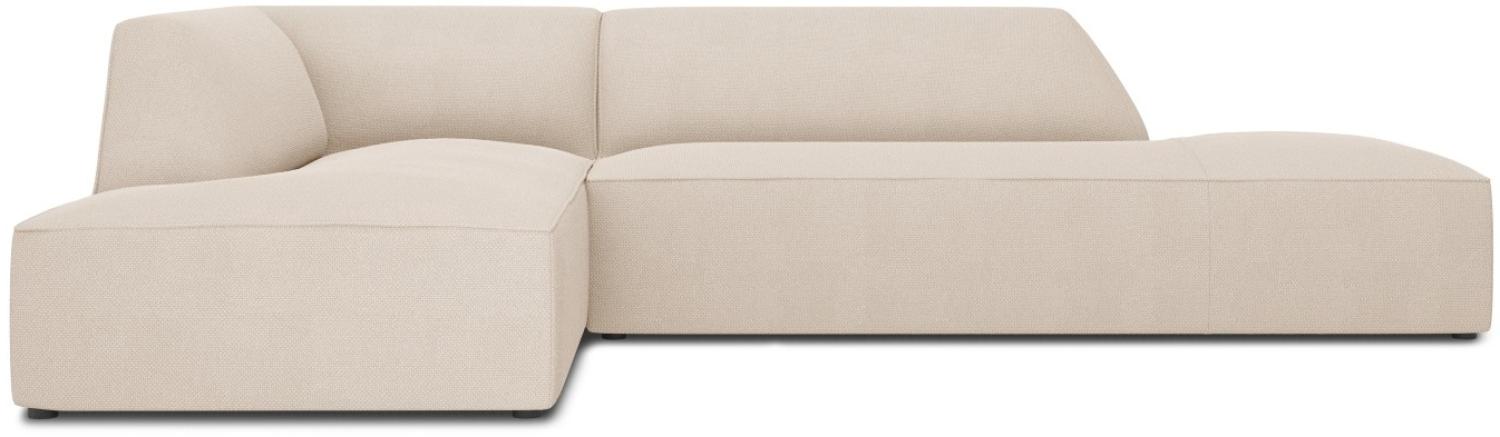 Micadoni 4-Sitzer Modular Ecke links Sofa Ruby | Bezug Beige | Beinfarbe Black Plastic Bild 1