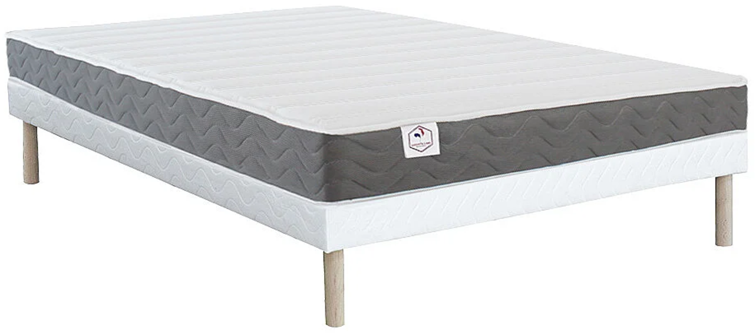 Vente-unique - Schaumstoffmatratze-Bettgestell-Set - 160 x 200 cm - Memory Schaum und atmungsaktiver 3D-Stoff - 1 Zone - Härtegrad 2 - Stärke 18 cm - HEAVEN von DREAMEA Bild 1