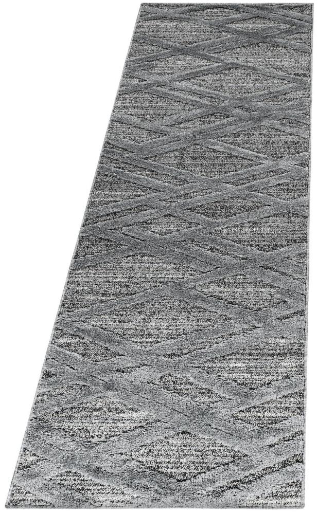Hochflor Teppich Pepe Läufer - 80x250 cm - Grau Bild 1