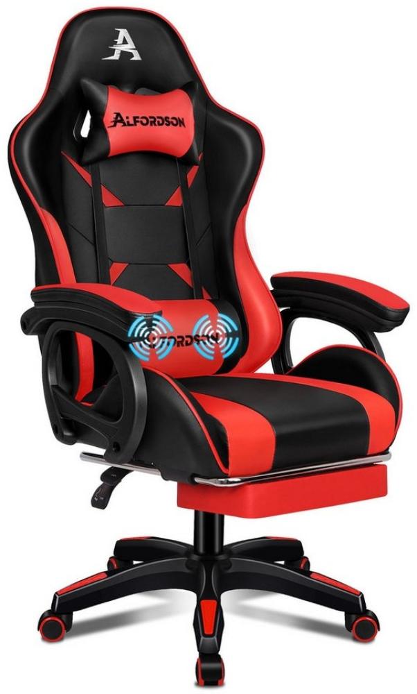 ALFORDSON Gaming-Stuhl mit Massage-Lendenkissen, X-Large, 5 Massagemodi, USB-Anschluss (1 St), Einziehbare Fußstütze, 90°- 150° verstellbare Rückenlehne, Ergonomisch Bild 1