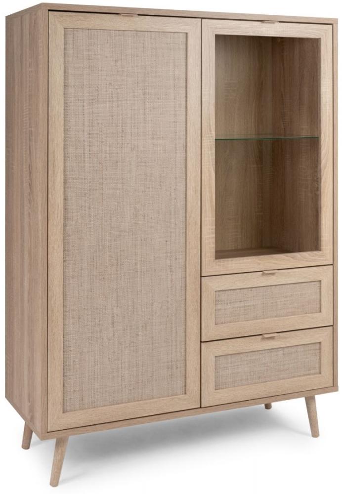 Finori 'Bali' Highboard, Sonoma Eiche mit Bastdekor (Folienprint) - Dekor, 102 cm Bild 1