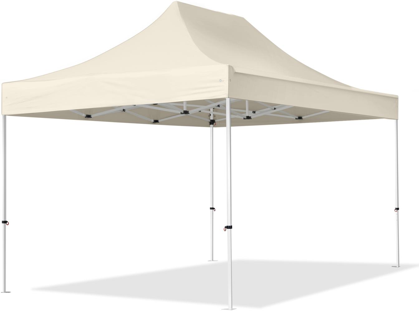 3x4,5 m Faltpavillon, ECONOMY Stahl 30mm, creme Bild 1