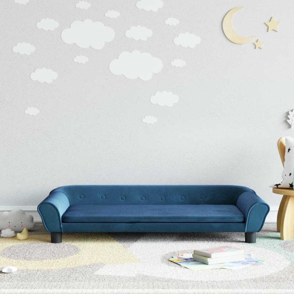 vidaXL Kindersofa Blau 100x50x26 cm Samt 3196393 Bild 1