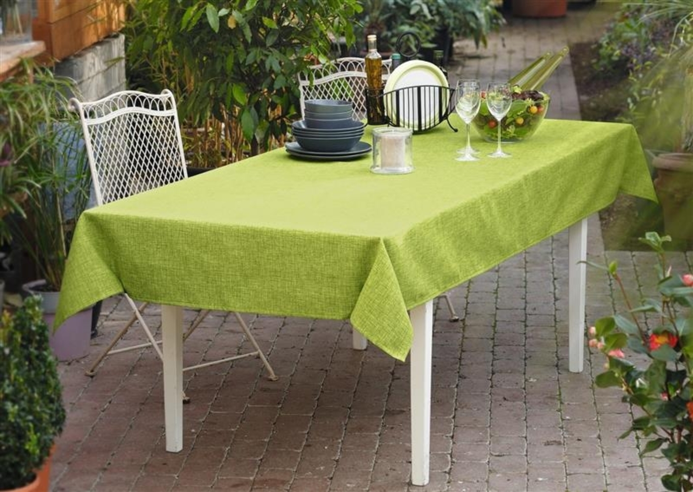 Tafeldecke "Melange" in pistazie, 135x240 cm, Tischdecke Bild 1