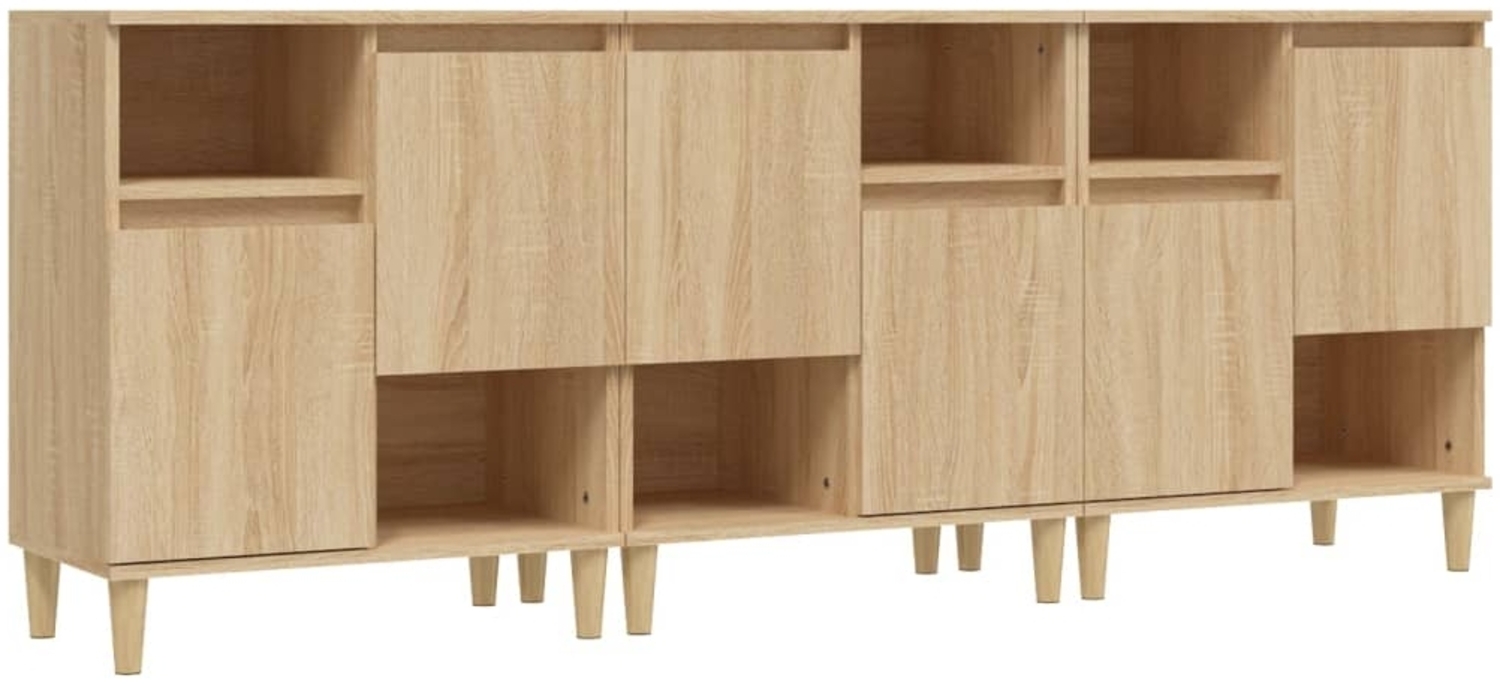 vidaXL Sideboards 3 Stk. Sonoma-Eiche 60x35x70 cm Holzwerkstoff 3185738 Bild 1