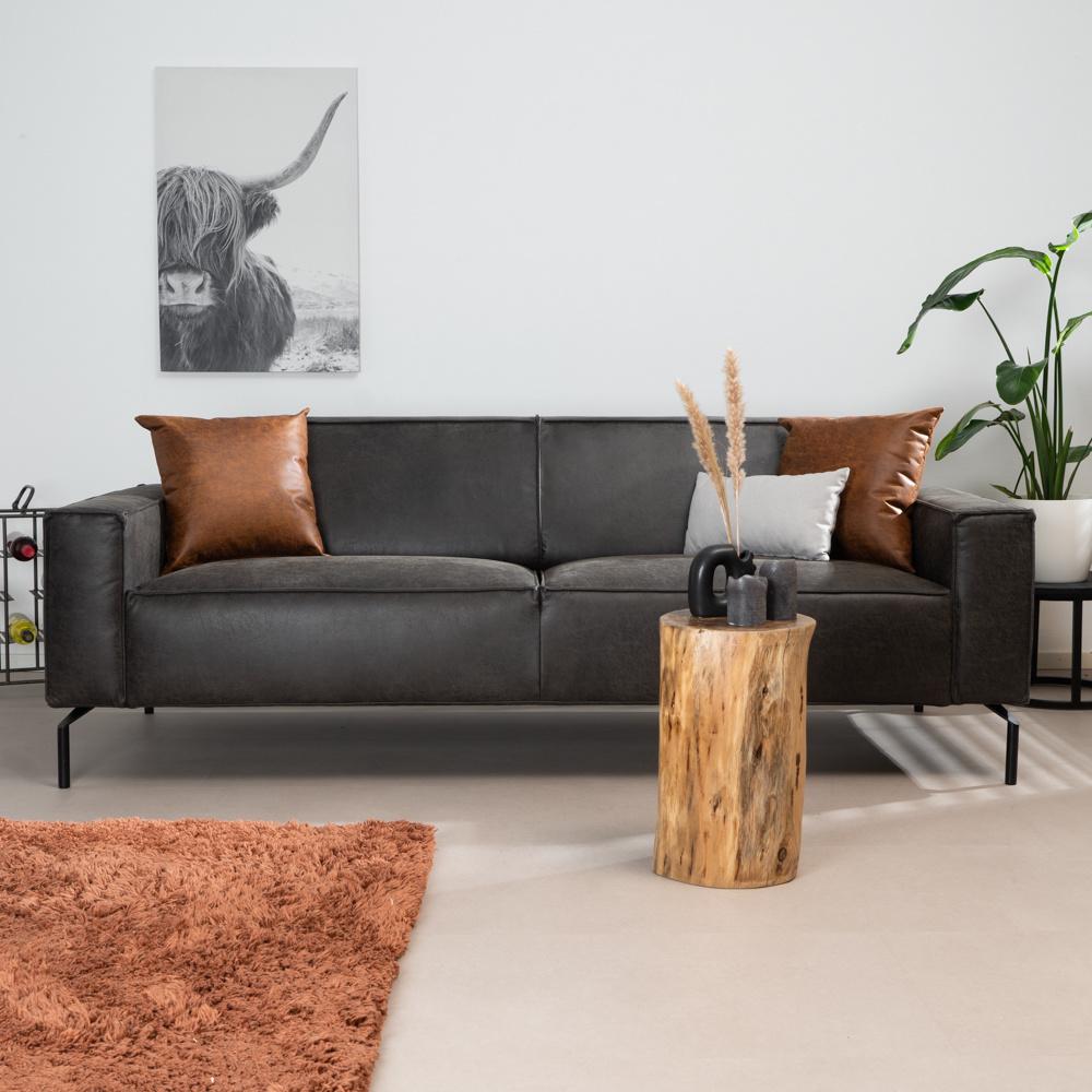 Bronx71 Kansas 3-Sitzer Sofa Eco-Leder anthrazit Bild 1