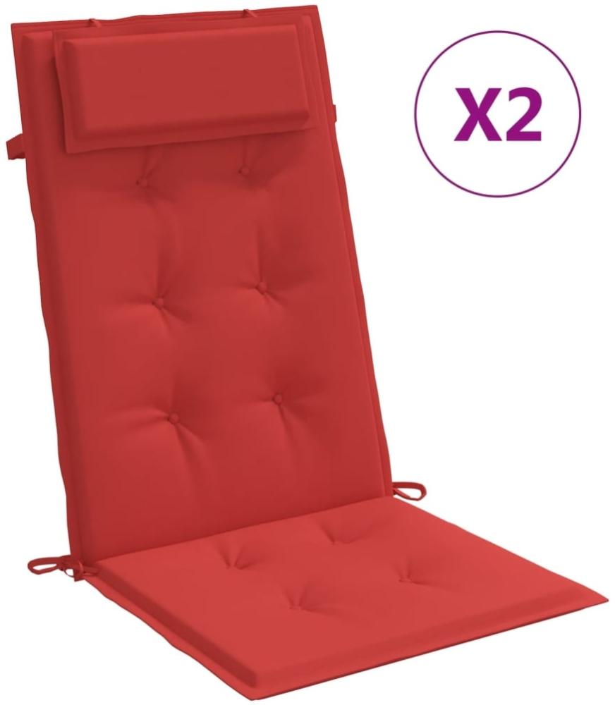 vidaXL Hochlehner-Auflagen 2 Stk. Rot Oxford-Gewebe 361892 Bild 1