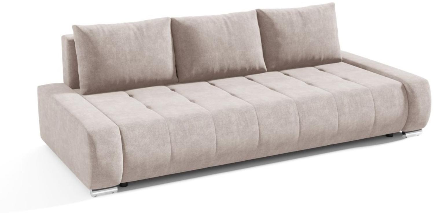 Sofa 3-Sitzer mit Schlaffunktion VOGAR Stoff Aston Creme Bild 1