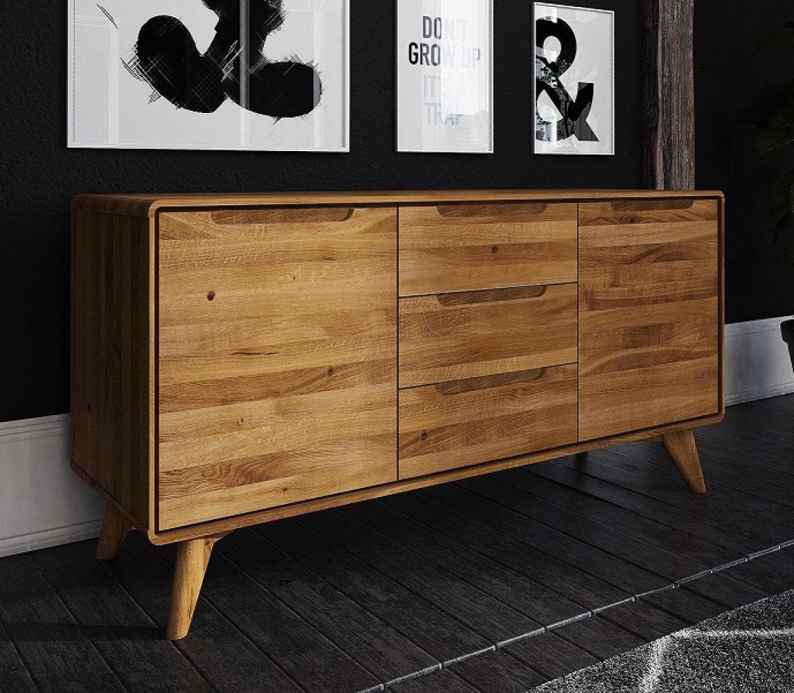 Sideboard mit 3 SK 134x65cm 'Jakob' Wildeiche massiv Bild 1