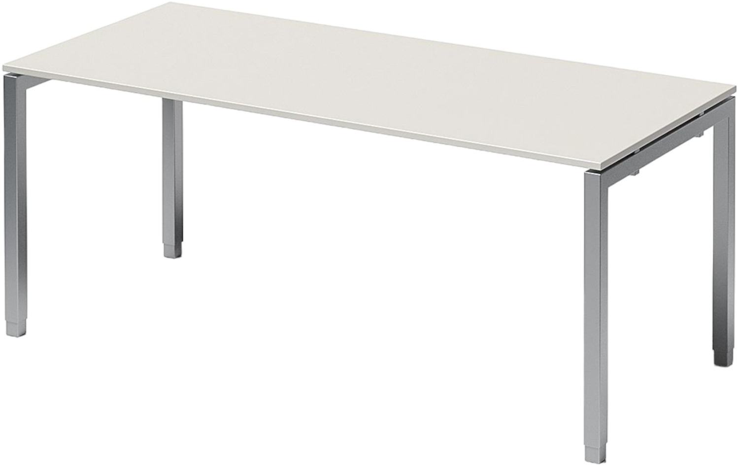 Bisley Cito höhenverstellbarer Schreibtisch 180x80 cm, Tischplatte in grau, Gestell in Silber - PC Tisch für's Büro manuell höhenverstellbar, Computertisch verstellbar, DUH1808-GW-355 Bild 1