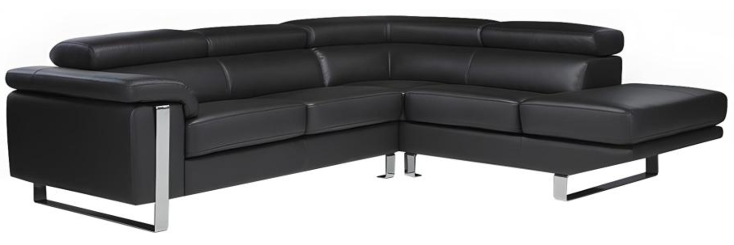 Vente-unique - Ecksofa - Leder - Ecke Rechts - Schwarz - MYSTIQUE Bild 1