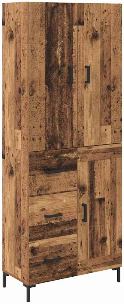 vidaXL Highboard Wandmontiert Altholz 69,5 x 34 x 180 cm Holzwerkstoff 3415684 Bild 1