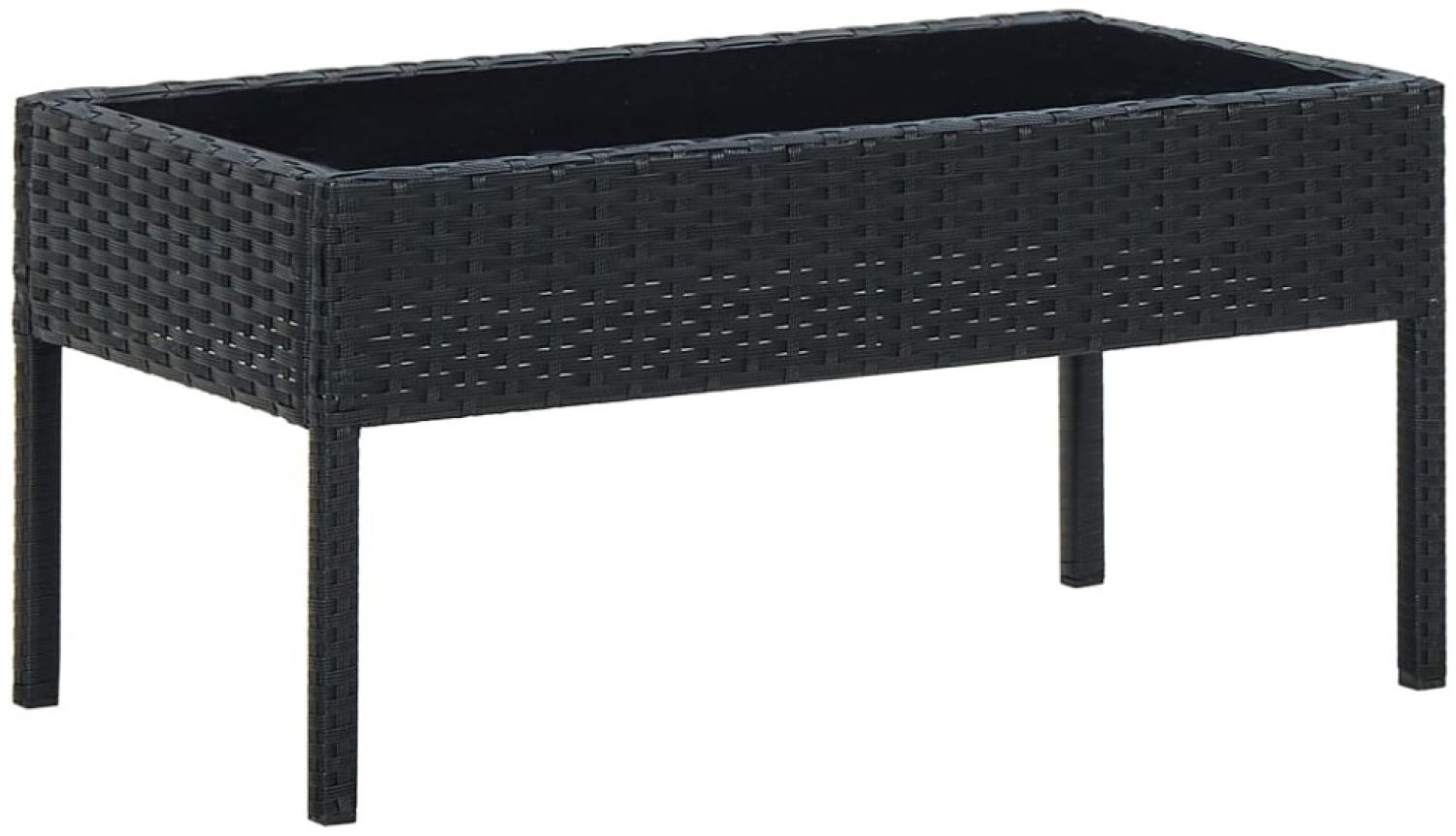 vidaXL Gartentisch Schwarz 75 x 40 x 37 cm Poly Rattan 45904 Bild 1