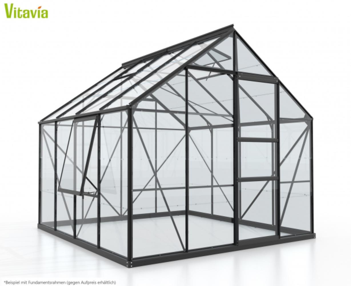 Vitavia Gewächshaus Meridian 1 6700 BxTxH 257x258x232cm ESG Glas 6,7m² schwarz Bild 1