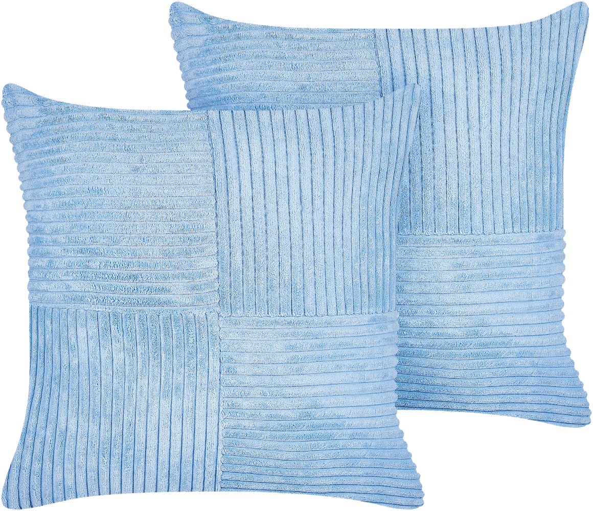 Kissen 2er Set MILLET 43 x 43 cm Kein Muster Blau Bild 1