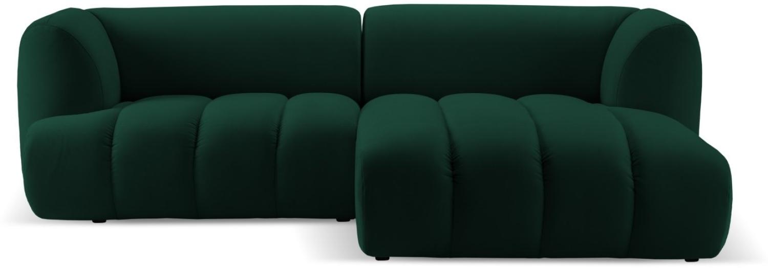 Micadoni Modulares Ecksofa Harry 3-Sitzer Rechts Samtstoff Flaschengrün Bild 1