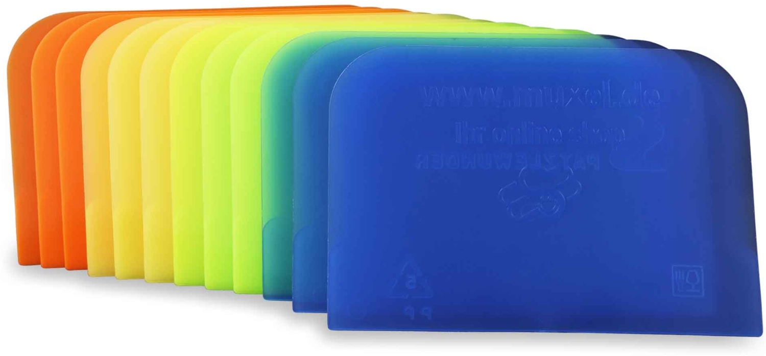 Einfache Teigkarte 12 Stück Teigschaber, Teigschaberkarte oder Teigbrotschneider zum Backen aus Kunststoff Schüsselschaber, Scraper zum Glattstreichen von Teig flexibles Material Bild 1