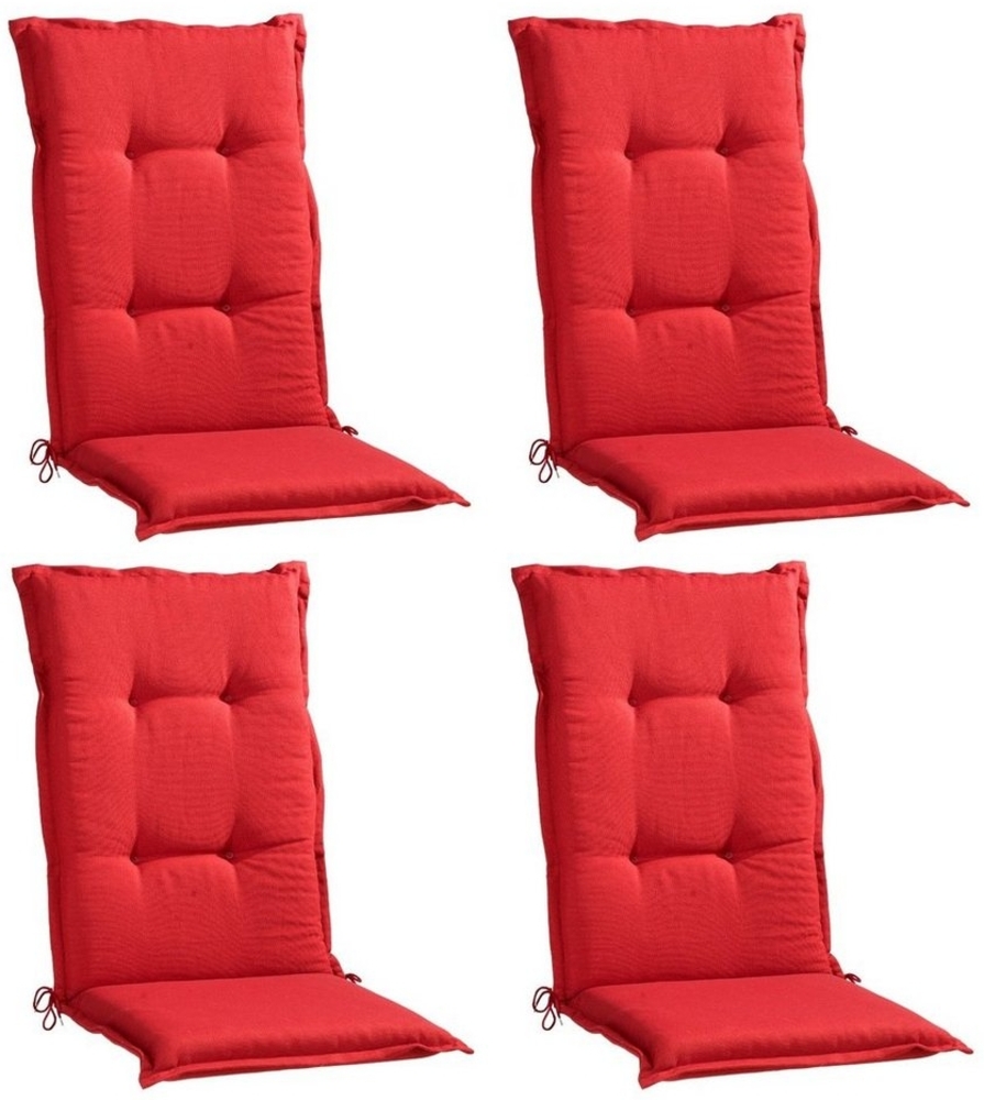 GO-DE Hochlehnerauflage REDSUN, B 50 x L 120 cm, Rot, 4er Set, (Set, 4 St), Gartenstuhlauflagen für Hochlehnstühle Bild 1