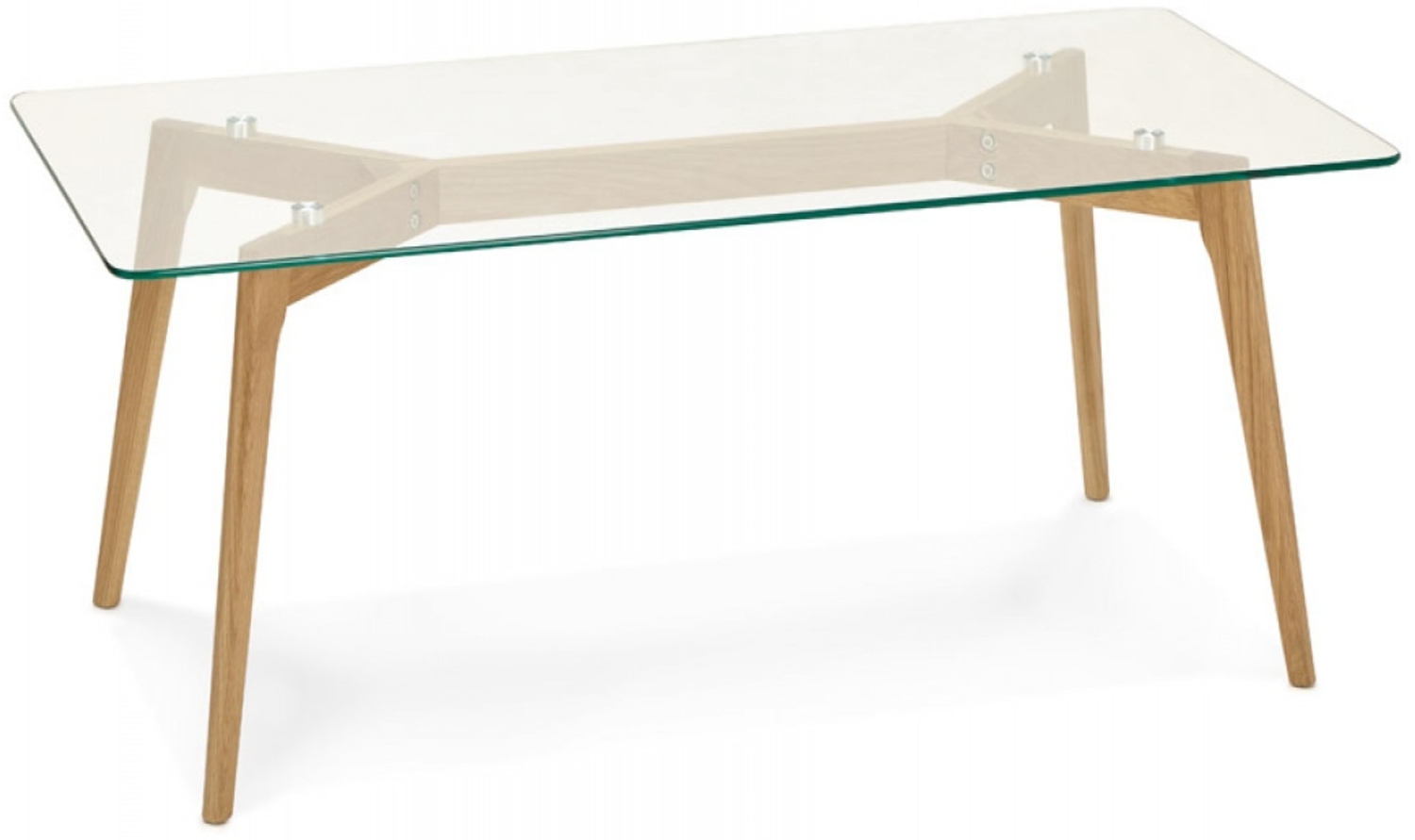 Designer-Couchtisch für das Wohnzimmer MOLY | Rechteckiger Wohnzimmer-Couchtisch aus Glas mit Holzbeinen | 120 x 60 x 46,5 cm Kadima Design Bild 1