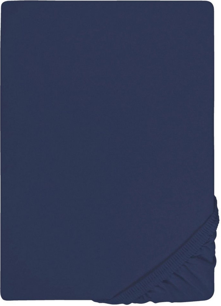biberna Jersey-Elastic-Spannbetttuch 0077866, marine, 1x 120x200 cm - 130x220 cm Bild 1