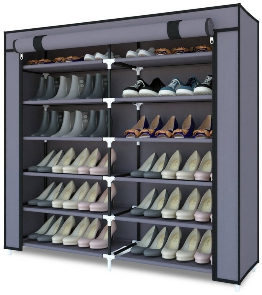 Mondeer Schuhschrank 6 Schicht Schuhregal für ca. 36 Paar Schuhe, 110cm*115cm*30cm mit Schutzhülle Bild 1