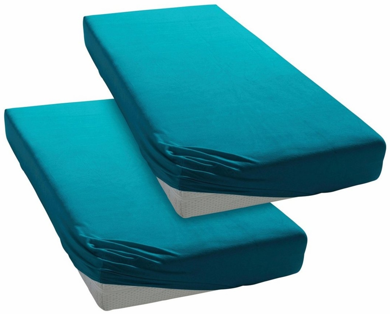 my home Spannbettlaken PHYSALIS, Jersey, Gummizug: rundum, (2 Stück), 100% Baumwolle, Matratzen bis 18 cm Höhe, Bettlaken, Spannbetttuch Bild 1