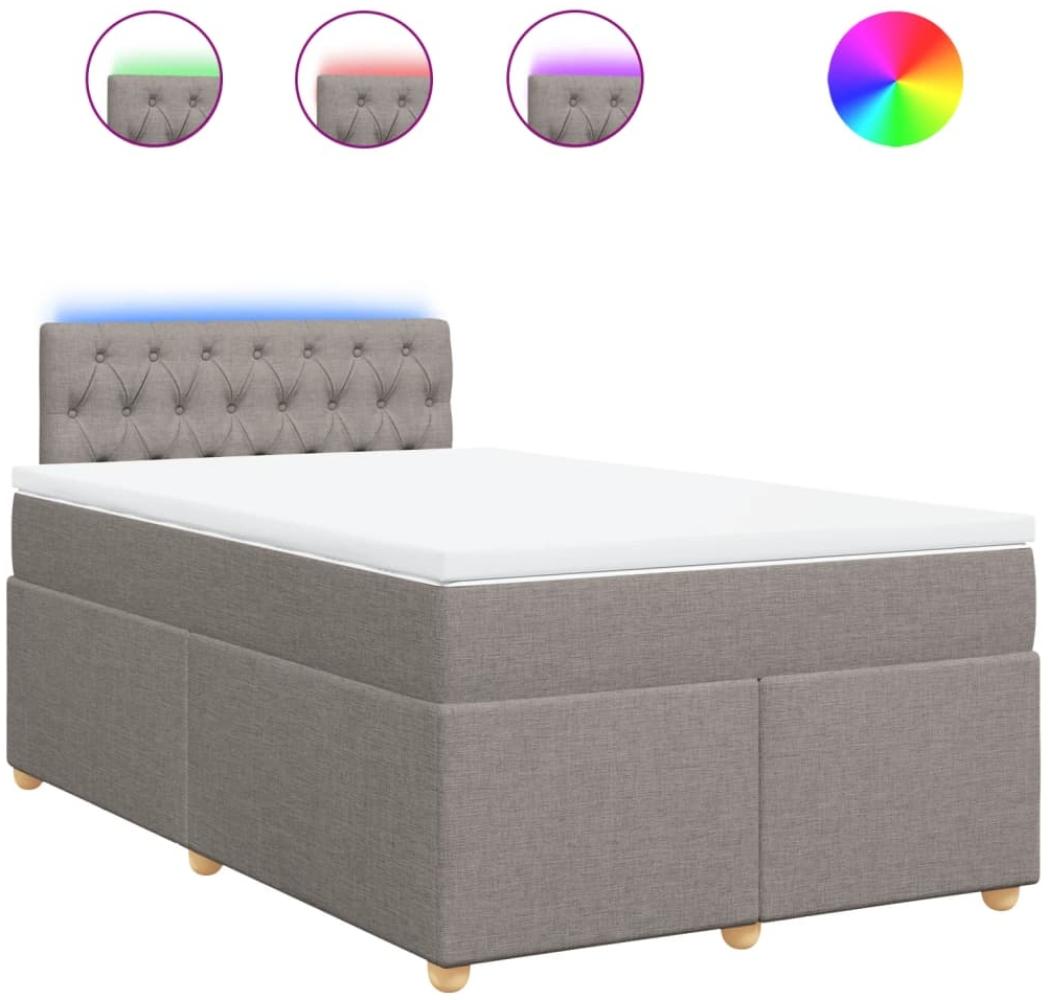 vidaXL Boxspringbett mit Matratze Taupe 120x200 cm Stoff 3288958 Bild 1