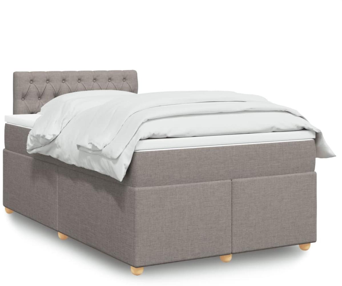 vidaXL Boxspringbett mit Matratze Taupe 120x200 cm Stoff 3288958 Bild 1