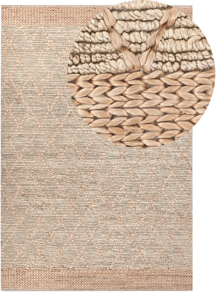 Teppich TELLIKAYA Beige 200 x 300 cm Jute Bild 1