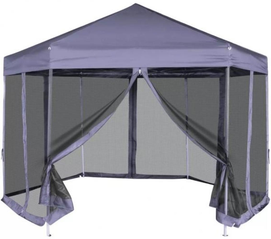 vidaXL Hexagonal Pop-Up Zelt mit 6 Seitenwänden Dunkelblau 3,6x3,1 m 42110 Bild 1
