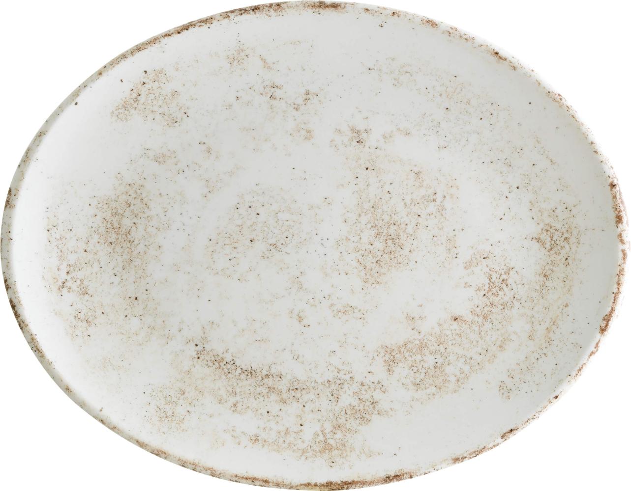 6x Bonna Nacrous Matt Moove Teller oval 31x24 cm 3 cm tief Creme Braun Porzellan MT-NCRMOV31OV Servierplatten Speiseteller Essteller Platte Geschirr Bild 1