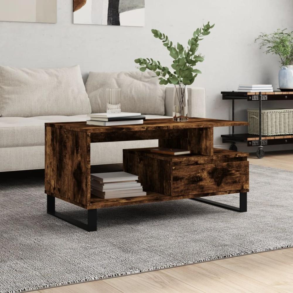 vidaXL Couchtisch Räuchereiche 90x49x45 cm Holzwerkstoff 831033 Bild 1