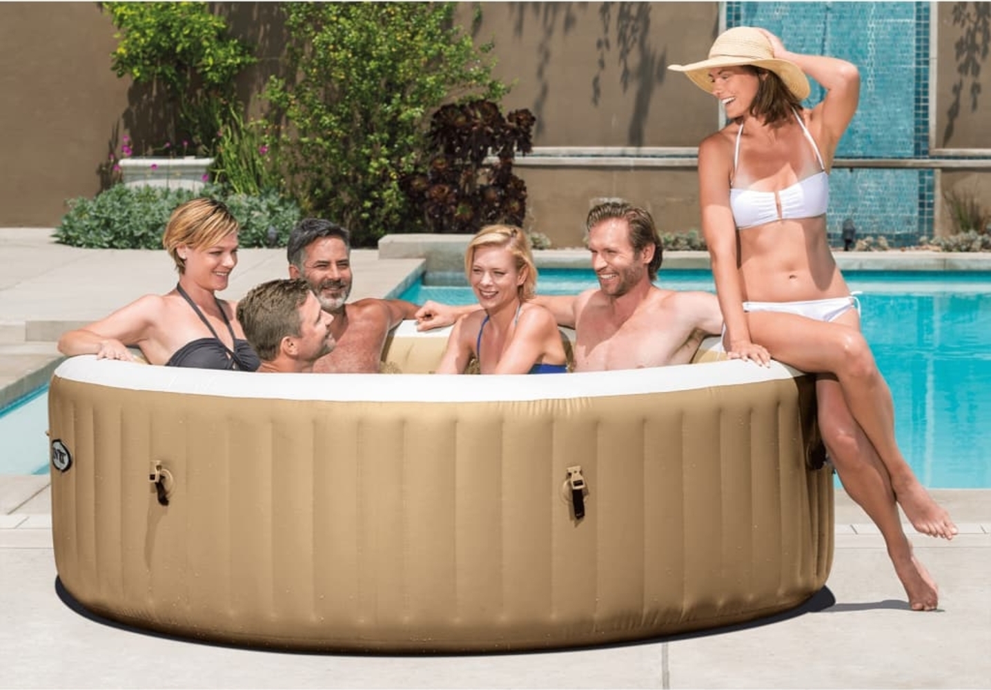 Intex Massage-Whirlpool Rund PureSpa 216x71 cm 6 Personen 3202946 Bild 1