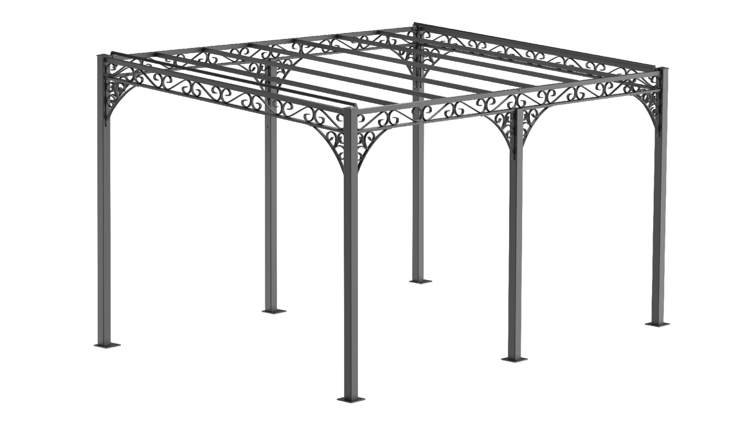 ELEO Pergola freistehend rechteckig Sardegna 4 x 3 m pulverbeschichtet anthrazit Bild 1