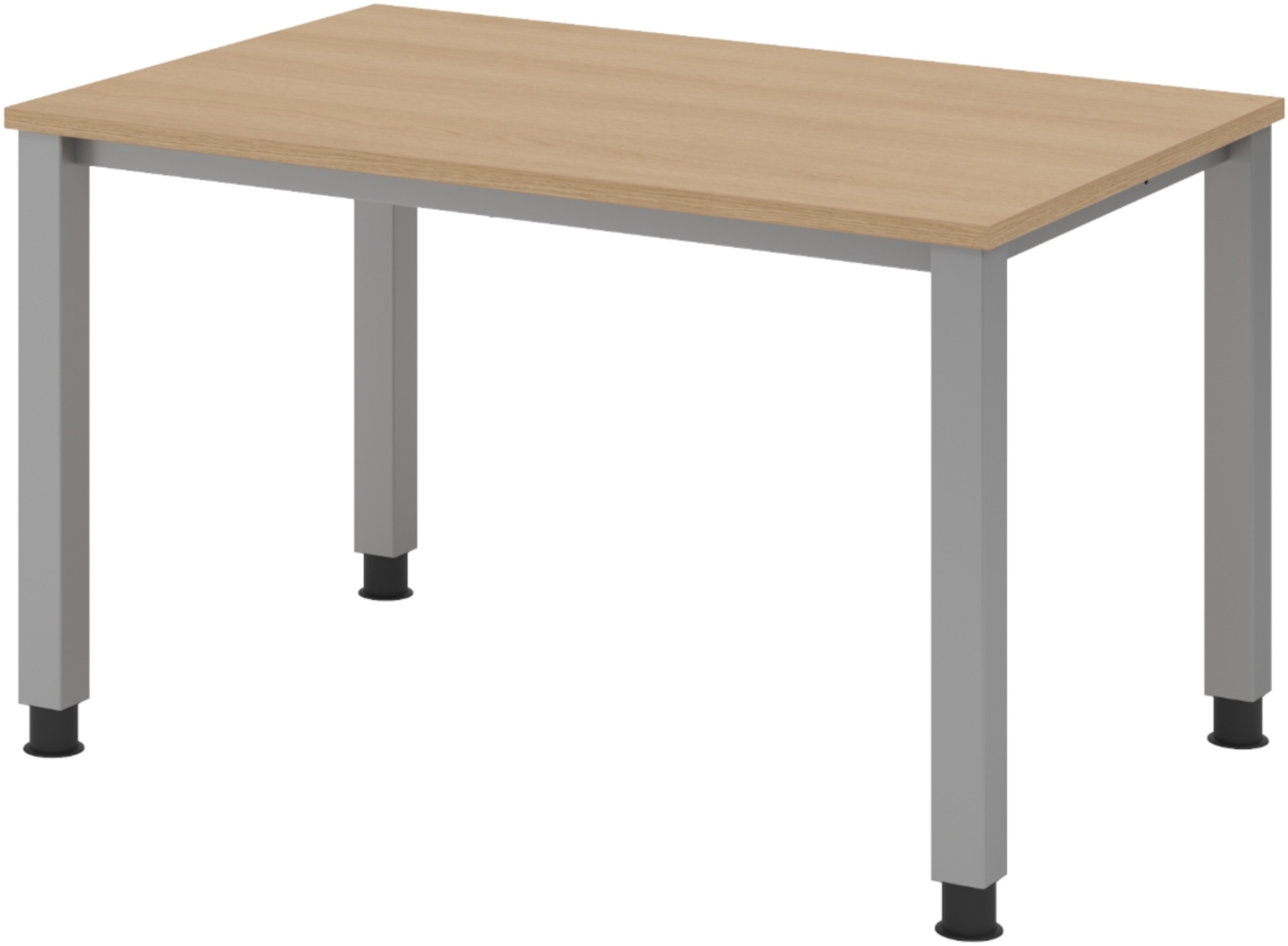 bümö manuell höhenverstellbarer Schreibtisch 120x80 cm in Eiche - PC Tisch höhenverstellbar & klein, höhenverstellbarer Tisch Büro, kleiner Computertisch verstellbar, Q-Serie, QS-12-E Bild 1
