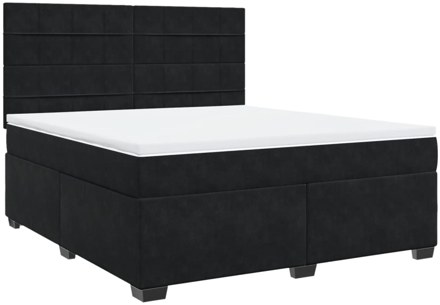 vidaXL Boxspringbett mit Matratze Schwarz 180x200 cm Samt 3290980 Bild 1