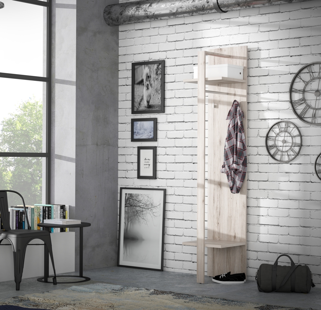 FORTE Attrus Kleiderpaneel, Holzwerkstoff, Beige/Braun, 40 x 198,5 x 38,5 cm Bild 1