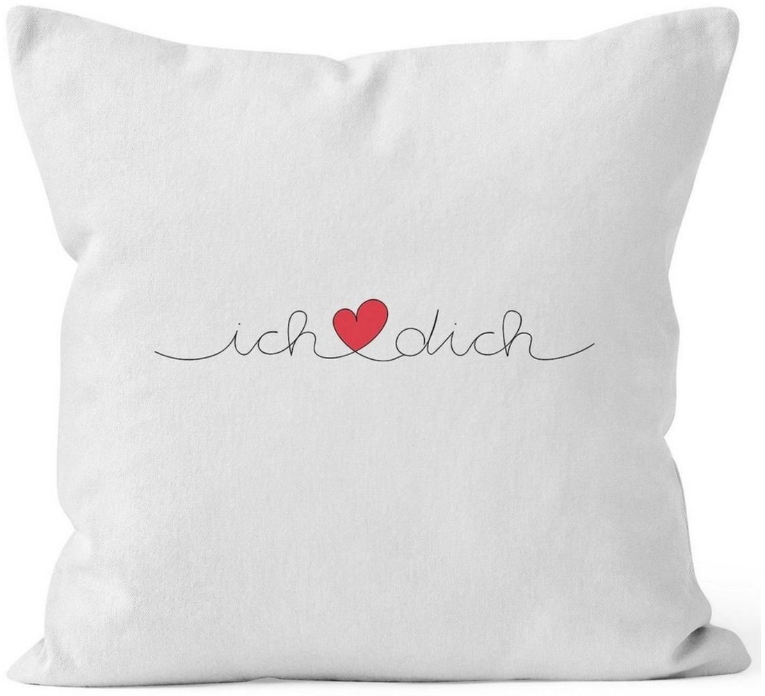 MoonWorks Dekokissen Kissen-Bezug Ich Liebe Dich Valentinstag Geschenk Schriftzug Kissen-Hülle Deko-Kissen Baumwolle MoonWorks® Bild 1