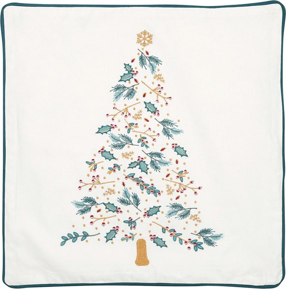 Greengate Dekokissen Lucie Xmas Kissenhülle bedruckt white 40x40cm Bild 1