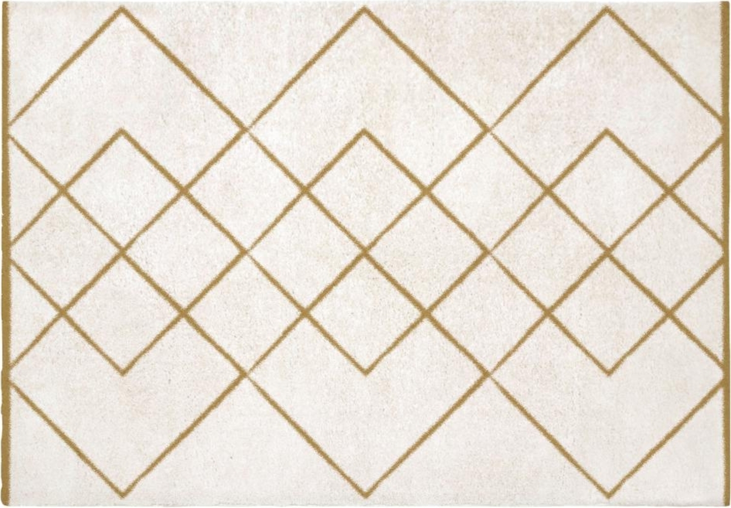 Vente-unique - Hochflorteppich Berber - 200 x 290 cm - Weiß & Goldfarben - PRYSMI Bild 1