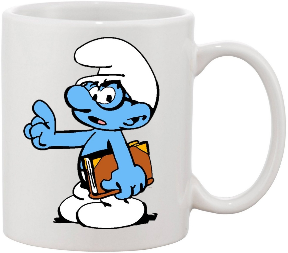 Blondie & Brownie Tasse Tasse Schlaubi Schlumpf Buch Schlumpfhausen Smurf Schlumpfine, Keramik Bild 1