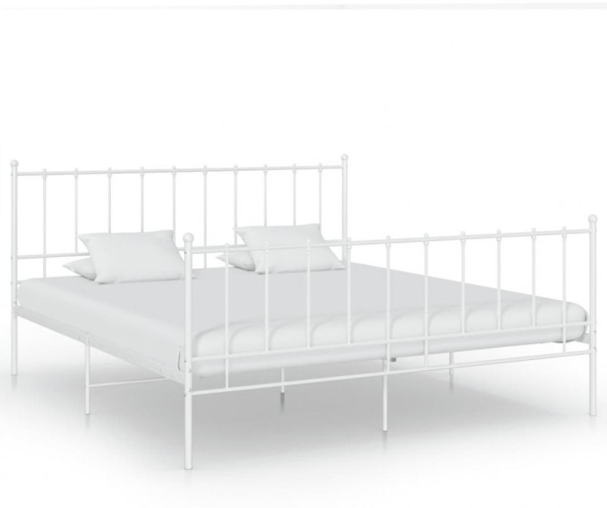 vidaXL Bett Weiß Metall 160x200 cm [324959] Bild 1