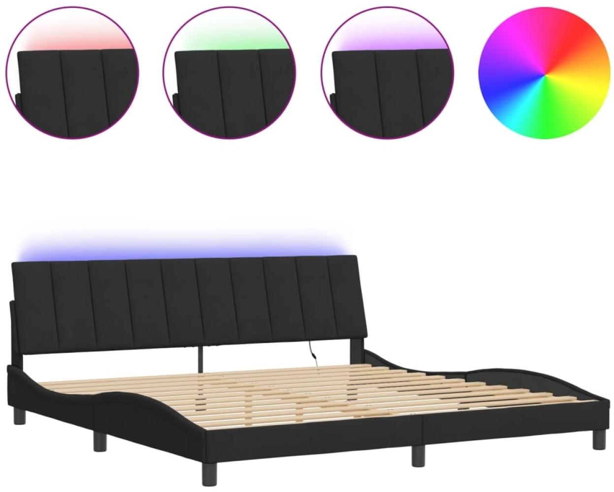 vidaXL Bettgestell mit LED ohne Matratze "Hanko" Schwarz 200x200 cm Samt 3213801 Bild 1