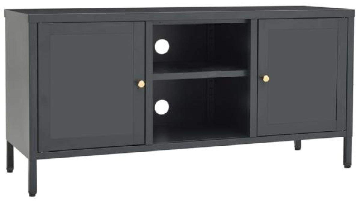 vidaXL TV-Schrank Anthrazit 105x35x52 cm Stahl und Glas 336060 Bild 1