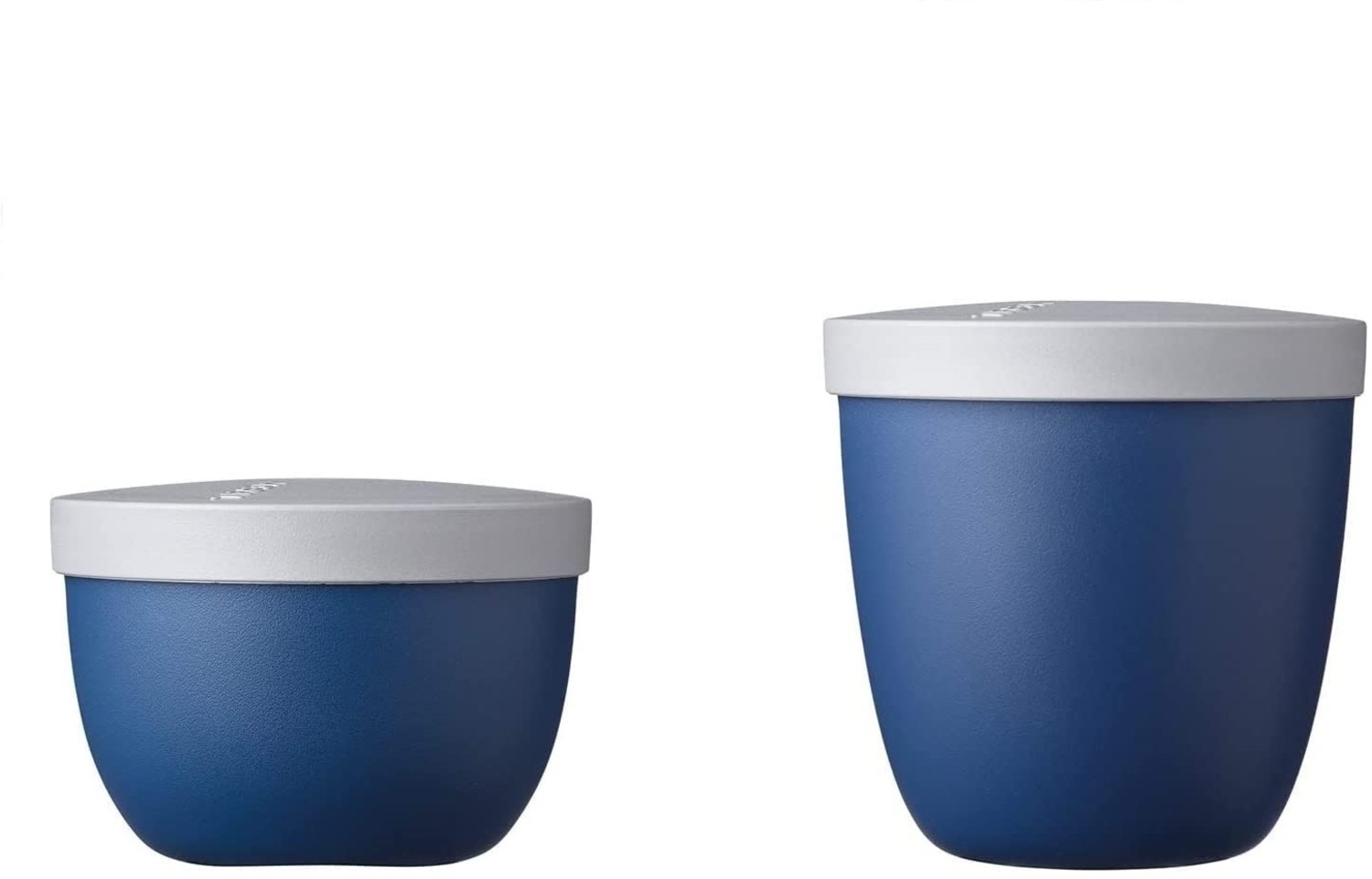 Mepal - Snackpot Duo Pack Ellipse - Praktischer Behälter zur Aufbewahrung & für Transport von Lebensmittel - Tiefkühltauglich - Spülmachinenfest - Nordic Denim Bild 1