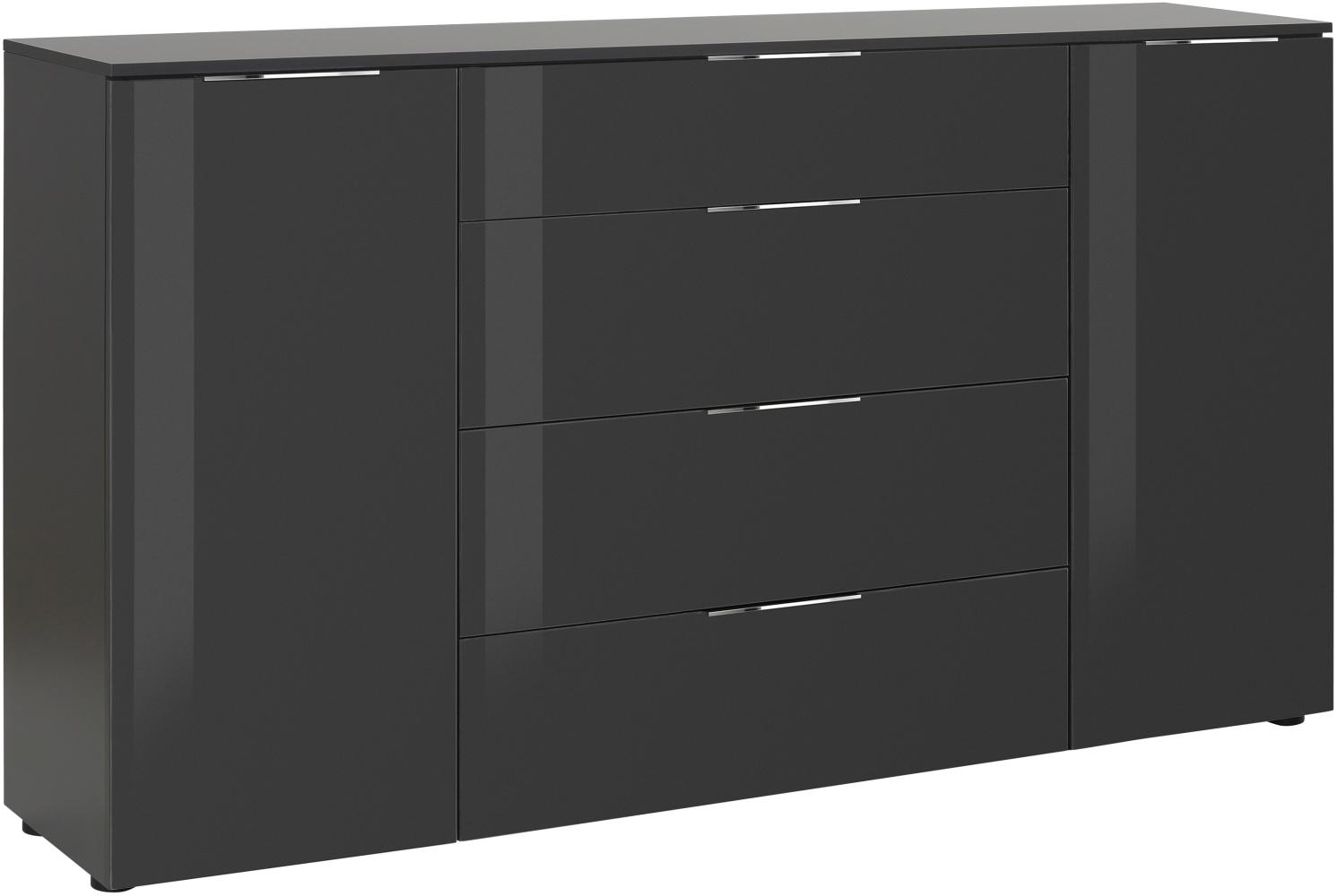 Kommode >TREND< (BxHxT: 180 x 100 x 40 cm) in anthrazit - Glas anthrazit Bild 1